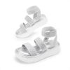 imageDREAM PAIRS Girls Flatform Wedge Open Toe Platform Summer Sandals with Buckle Ankle Strap for Little KidBig KidSilver