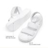 imageDREAM PAIRS Girls Flatform Wedge Open Toe Platform Summer Sandals with Buckle Ankle Strap for Little KidBig KidWhite