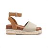 imageDREAM PAIRS Girls Platform Wedge Open Toe Espadrille Sandals with Buckle Ankle Strap for Little KidBig KidBeigeTan