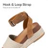 imageDREAM PAIRS Girls Platform Wedge Open Toe Espadrille Sandals with Buckle Ankle Strap for Little KidBig KidBeigeTan