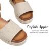 imageDREAM PAIRS Girls Platform Wedge Open Toe Espadrille Sandals with Buckle Ankle Strap for Little KidBig KidBeigeTan