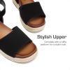 imageDREAM PAIRS Girls Platform Wedge Open Toe Espadrille Sandals with Buckle Ankle Strap for Little KidBig KidBlack