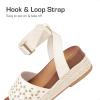 imageDREAM PAIRS Girls Platform Wedge Open Toe Espadrille Sandals with Buckle Ankle Strap for Little KidBig KidIvory