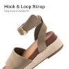imageDREAM PAIRS Girls Platform Wedge Open Toe Espadrille Sandals with Buckle Ankle Strap for Little KidBig KidTaupe