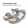 imageDREAM PAIRS Girls Sandals Espadrille Flatform Platform Wedge Open Toe Summer Shoes for Little KidBig KidDenim Blue