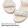 imageDREAM PAIRS Girls Sandals Espadrille Flatform Platform Wedge Open Toe Summer Shoes for Little KidBig KidWhite
