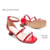 imageDREAM PAIRS Girls Sandals Low Heel Dress Pump Ankle Strap Two Strapped Bow Flower Wedding Party Shoes for Little KidBig KidRed