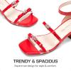 imageDREAM PAIRS Girls Sandals Low Heel Dress Pump Ankle Strap Two Strapped Bow Flower Wedding Party Shoes for Little KidBig KidRed