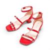 imageDREAM PAIRS Girls Sandals Low Heel Dress Pump Ankle Strap Two Strapped Bow Flower Wedding Party Shoes for Little KidBig KidRed