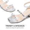 imageDREAM PAIRS Girls Sandals Low Heel Dress Pump Ankle Strap Two Strapped Bow Flower Wedding Party Shoes for Little KidBig KidSilver