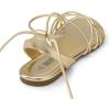 imageDREAM PAIRS Laceup Gladiator Sandals Strappy Dressy Summer Flat Sandals for WomenGold