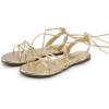 imageDREAM PAIRS Laceup Gladiator Sandals Strappy Dressy Summer Flat Sandals for WomenGold