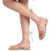 imageDREAM PAIRS Laceup Gladiator Sandals Strappy Dressy Summer Flat Sandals for WomenNude
