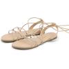 imageDREAM PAIRS Laceup Gladiator Sandals Strappy Dressy Summer Flat Sandals for WomenNude