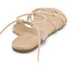 imageDREAM PAIRS Laceup Gladiator Sandals Strappy Dressy Summer Flat Sandals for WomenNude