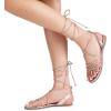 imageDREAM PAIRS Laceup Gladiator Sandals Strappy Dressy Summer Flat Sandals for WomenRose Goldpu