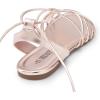 imageDREAM PAIRS Laceup Gladiator Sandals Strappy Dressy Summer Flat Sandals for WomenRose Goldpu