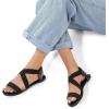 imageDREAM PAIRS Womens Elastic Ankle Strap Flat Sandals Summer Dressy Shoes Cute Strappy Gladiator SandalsAll Blackelastic