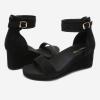 imageDREAM PAIRS Womens Open Toe Buckle Ankle Strap Platform Wedge Sandals Summer ShoesBlack