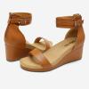 imageDREAM PAIRS Womens Open Toe Buckle Ankle Strap Platform Wedge Sandals Summer ShoesCamelPu