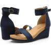 imageDREAM PAIRS Womens Open Toe Buckle Ankle Strap Platform Wedge Sandals Summer ShoesNavy