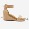 imageDREAM PAIRS Womens Open Toe Buckle Ankle Strap Platform Wedge Sandals Summer ShoesNude