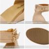 imageDREAM PAIRS Womens Open Toe Buckle Ankle Strap Platform Wedge Sandals Summer ShoesNude