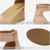 imageDREAM PAIRS Womens Open Toe Buckle Ankle Strap Platform Wedge Sandals Summer ShoesNudePu