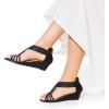 imageDREAM PAIRS Womens Open Toe Low Wedges Sandals Sparkly Rhinestone Strappy Zipper Weeding Dressy Elegant Summer Shoes for LadyBlack