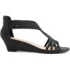 imageDREAM PAIRS Womens Open Toe Low Wedges Sandals Sparkly Rhinestone Strappy Zipper Weeding Dressy Elegant Summer Shoes for LadyBlack