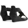 imageDREAM PAIRS Womens Open Toe Low Wedges Sandals Sparkly Rhinestone Strappy Zipper Weeding Dressy Elegant Summer Shoes for LadyBlack