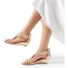 imageDREAM PAIRS Womens Open Toe Low Wedges Sandals Sparkly Rhinestone Strappy Zipper Weeding Dressy Elegant Summer Shoes for LadyChampagnepat