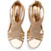 imageDREAM PAIRS Womens Open Toe Low Wedges Sandals Sparkly Rhinestone Strappy Zipper Weeding Dressy Elegant Summer Shoes for LadyChampagnepat