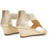 imageDREAM PAIRS Womens Open Toe Low Wedges Sandals Sparkly Rhinestone Strappy Zipper Weeding Dressy Elegant Summer Shoes for LadyGold