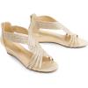 imageDREAM PAIRS Womens Open Toe Low Wedges Sandals Sparkly Rhinestone Strappy Zipper Weeding Dressy Elegant Summer Shoes for LadyGold