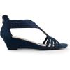 imageDREAM PAIRS Womens Open Toe Low Wedges Sandals Sparkly Rhinestone Strappy Zipper Weeding Dressy Elegant Summer Shoes for LadyNavysuede