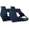 imageDREAM PAIRS Womens Open Toe Low Wedges Sandals Sparkly Rhinestone Strappy Zipper Weeding Dressy Elegant Summer Shoes for LadyNavysuede