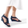 imageDREAM PAIRS Womens Open Toe Low Wedges Sandals Sparkly Rhinestone Strappy Zipper Weeding Dressy Elegant Summer Shoes for LadyNavysuede