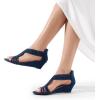 imageDREAM PAIRS Womens Open Toe Low Wedges Sandals Sparkly Rhinestone Strappy Zipper Weeding Dressy Elegant Summer Shoes for LadyNavysuede