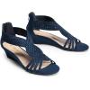imageDREAM PAIRS Womens Open Toe Low Wedges Sandals Sparkly Rhinestone Strappy Zipper Weeding Dressy Elegant Summer Shoes for LadyNavysuede