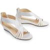 imageDREAM PAIRS Womens Open Toe Low Wedges Sandals Sparkly Rhinestone Strappy Zipper Weeding Dressy Elegant Summer Shoes for LadySilver
