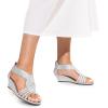 imageDREAM PAIRS Womens Open Toe Low Wedges Sandals Sparkly Rhinestone Strappy Zipper Weeding Dressy Elegant Summer Shoes for LadySilver