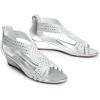 imageDREAM PAIRS Womens Open Toe Low Wedges Sandals Sparkly Rhinestone Strappy Zipper Weeding Dressy Elegant Summer Shoes for LadySilverpat
