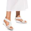 imageDREAM PAIRS Womens Open Toe Low Wedges Sandals Sparkly Rhinestone Strappy Zipper Weeding Dressy Elegant Summer Shoes for LadyWhite