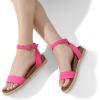 imageDREAM PAIRS Womens Open Toe Platform Espadrille Wedge Sandals Comfortable One Band Dressy Casual Sandals for WomenFuchsiaSuede