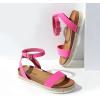 imageDREAM PAIRS Womens Open Toe Platform Espadrille Wedge Sandals Comfortable One Band Dressy Casual Sandals for WomenFuchsiaSuede