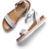 imageDREAM PAIRS Womens Open Toe Platform Espadrille Wedge Sandals Comfortable One Band Dressy Casual Sandals for WomenSilverPu