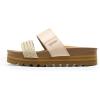imageDREAM PAIRS Womens Platform Wedge Sandals with Arch Support Comfortable Beach Slipon Flat Sandals Casual 2Strap Cork Cushion Slides for WomenBeigepu