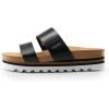 imageDREAM PAIRS Womens Platform Wedge Sandals with Arch Support Comfortable Beach Slipon Flat Sandals Casual 2Strap Cork Cushion Slides for WomenBlack