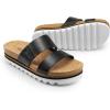 imageDREAM PAIRS Womens Platform Wedge Sandals with Arch Support Comfortable Beach Slipon Flat Sandals Casual 2Strap Cork Cushion Slides for WomenBlack
